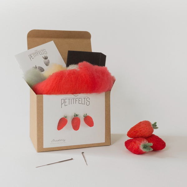 Needle Felting Kit: Strawberry by Petit Felts gift petit felts