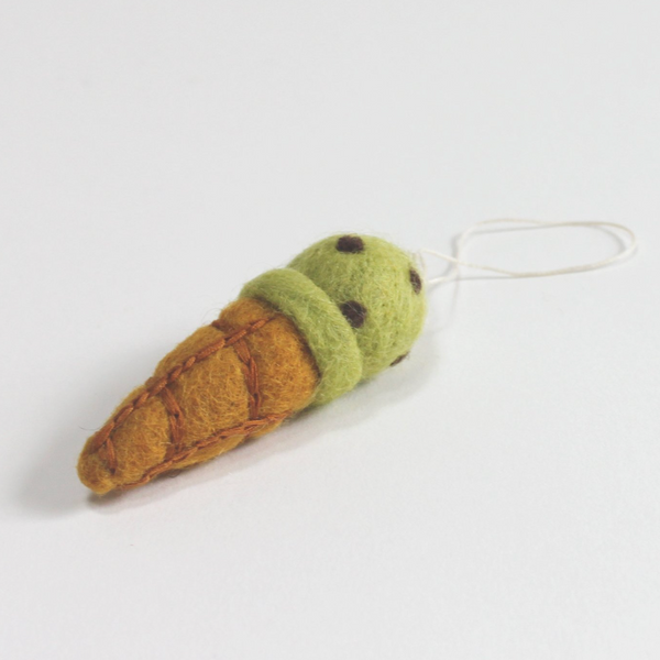 Felted Dessert Ornaments by PetitFelts Holiday Ornaments petit felts Ice Cream Cone