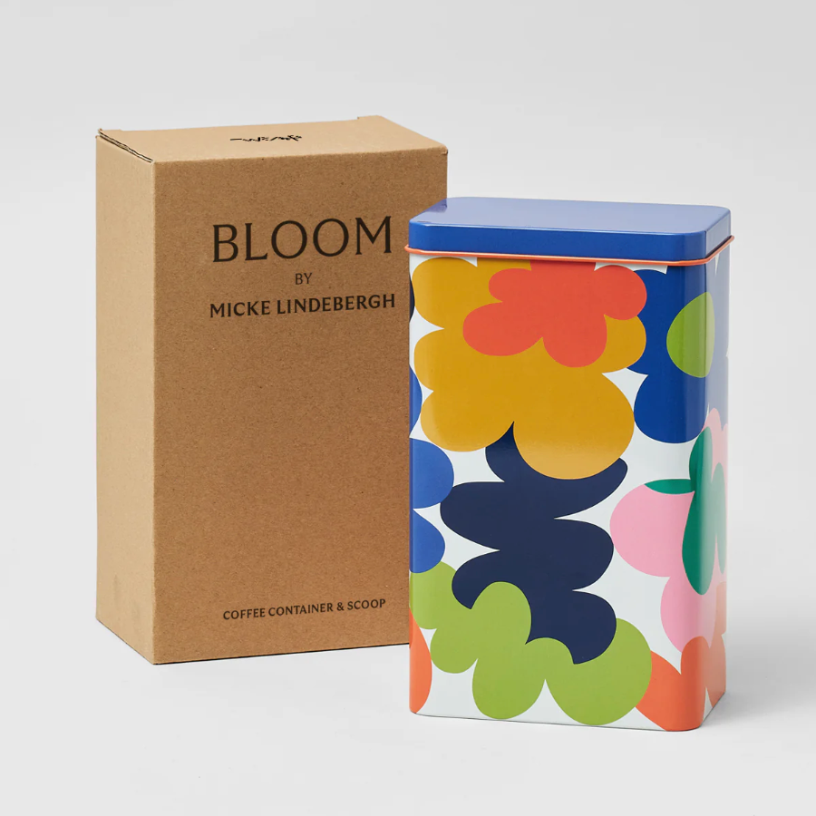 Abstract Flowers Coffee Tin - Micke Lindebergh for Wrap Magazine Container Wrap Magazine