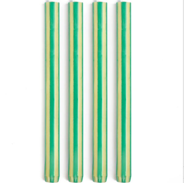 Striped Taper Candles by Yod and Co. Candles yod and co Forest + Lime Green