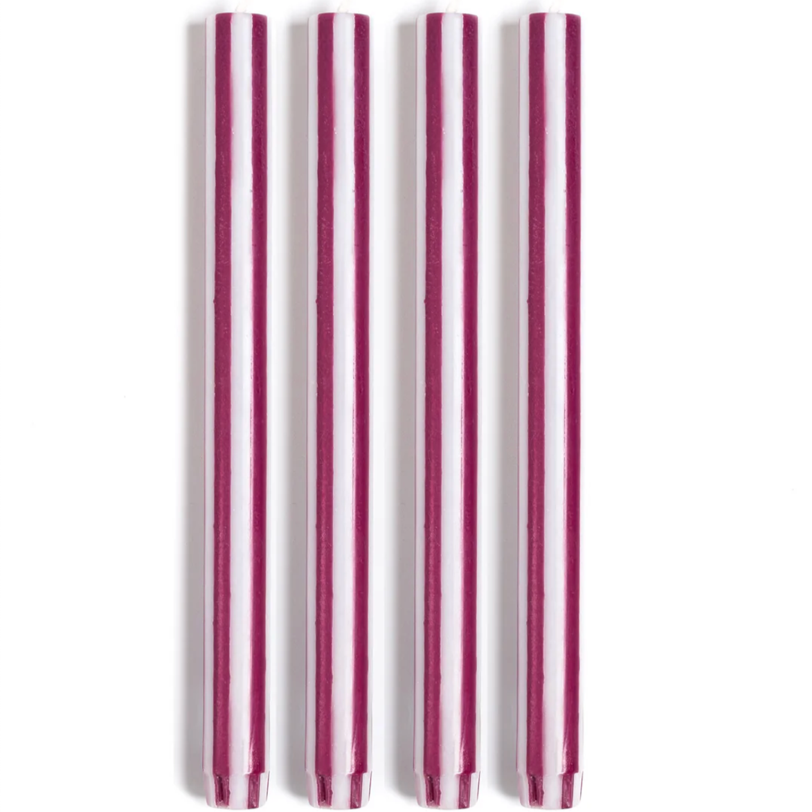 Striped Taper Candles by Yod and Co. Candles yod and co Aubergine + White