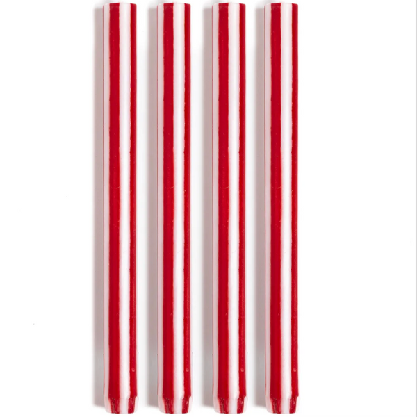 Striped Taper Candles by Yod and Co. Candles yod and co Red + White