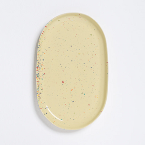 Speckled Ceramic Tray by Egg Back Home Decorative Trays CANDID HOME Yellow