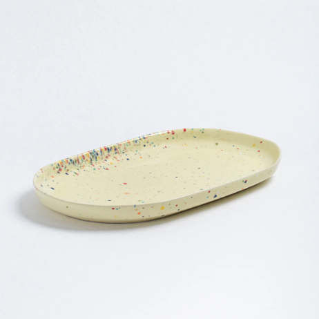 Speckled Ceramic Tray by Egg Back Home Decorative Trays CANDID HOME