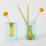 Reversible Small Glass Vase by Block Design vase CANDID HOME Blue/Yellow