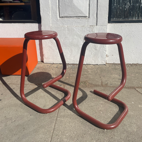 1970's Paper Clip Bar Stools by Kinetics - Set of 2 stools CANDID HOME Brown