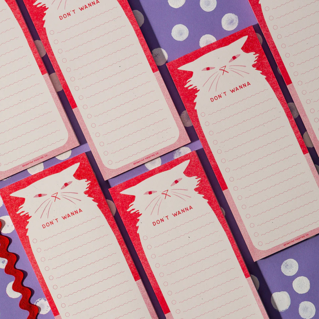 "Don't Wanna" Risograph Notepad by Bromstad Printing Co notepad bromstad