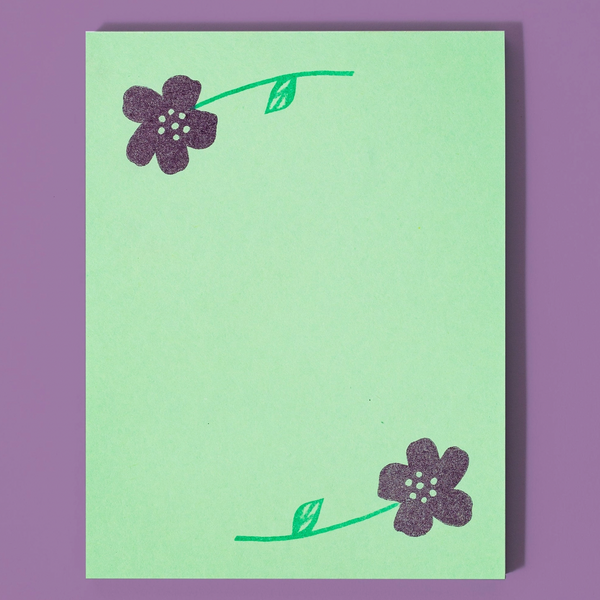 "Flower Pair" Risograph Notepad by Bromstad Printing Co notepad bromstad