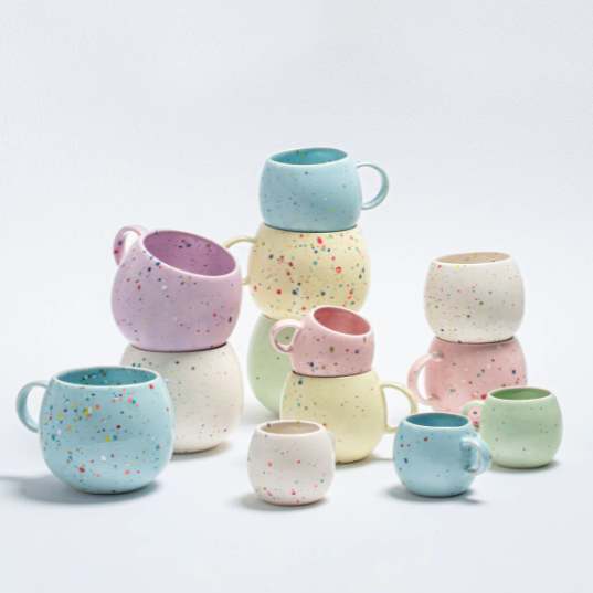 Speckled Ceramic Espresso Ball Mugs by Egg Back Home - 90 ml Mugs egg back home