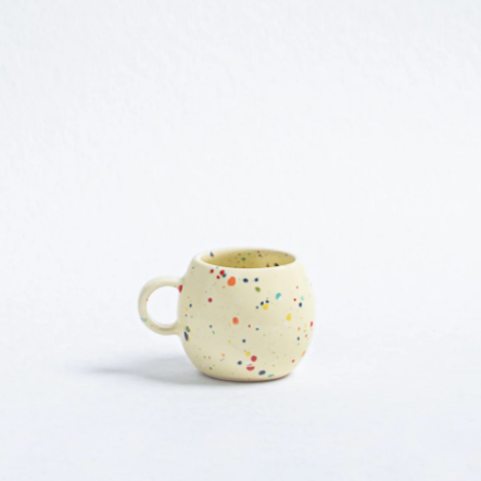 Speckled Ceramic Espresso Ball Mugs by Egg Back Home - 90 ml Mugs egg back home YELLOW