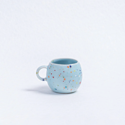 Speckled Ceramic Espresso Ball Mugs by Egg Back Home - 90 ml Mugs egg back home BLUE