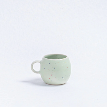 Speckled Ceramic Espresso Ball Mugs by Egg Back Home - 90 ml Mugs egg back home GREEN