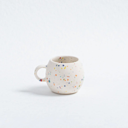 Speckled Ceramic Espresso Ball Mugs by Egg Back Home - 90 ml Mugs egg back home WHITE