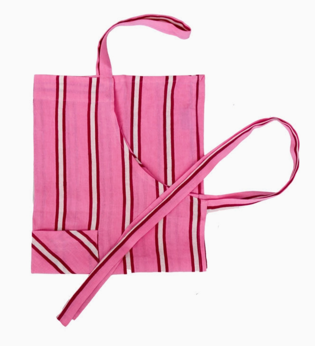 Raspberry Stripe Apron by Mosey Me APRON mosey me
