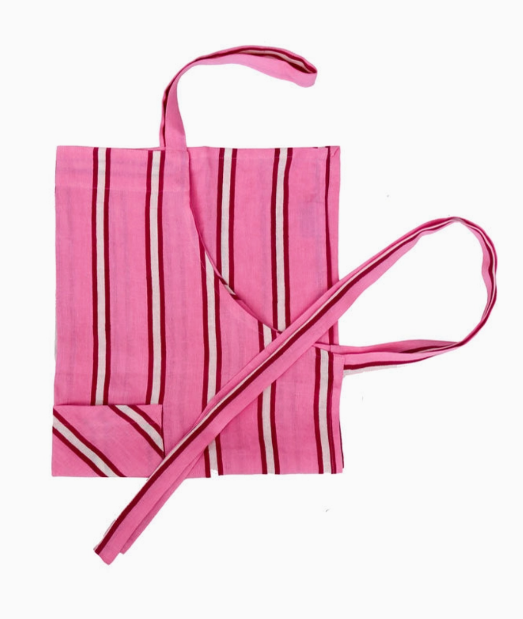 Raspberry Stripe Apron by Mosey Me APRON mosey me