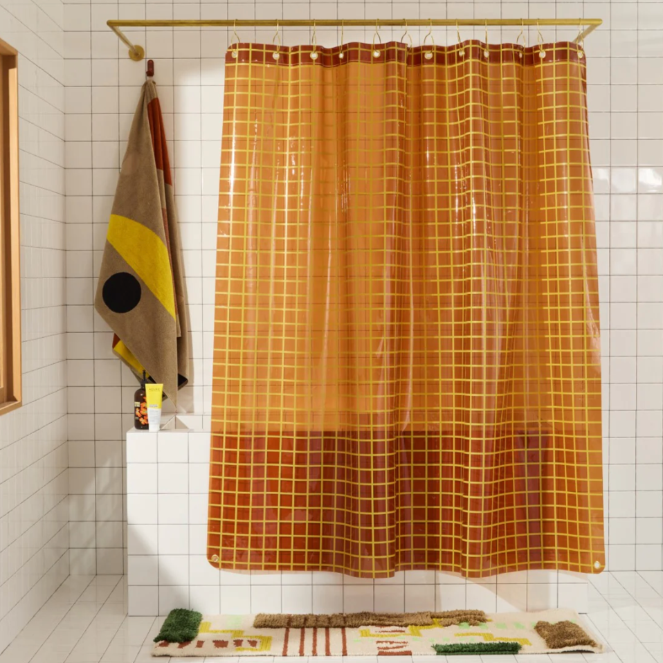 Sun Shower 2x2 Curtain Liners by Quiet Town Shower Curtains Quiet Town Honey: Orange/Yellow