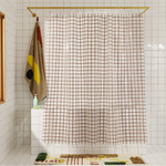 Sun Shower 2x2 Curtain Liners by Quiet Town Shower Curtains Quiet Town Chocolate: Brown/Clear