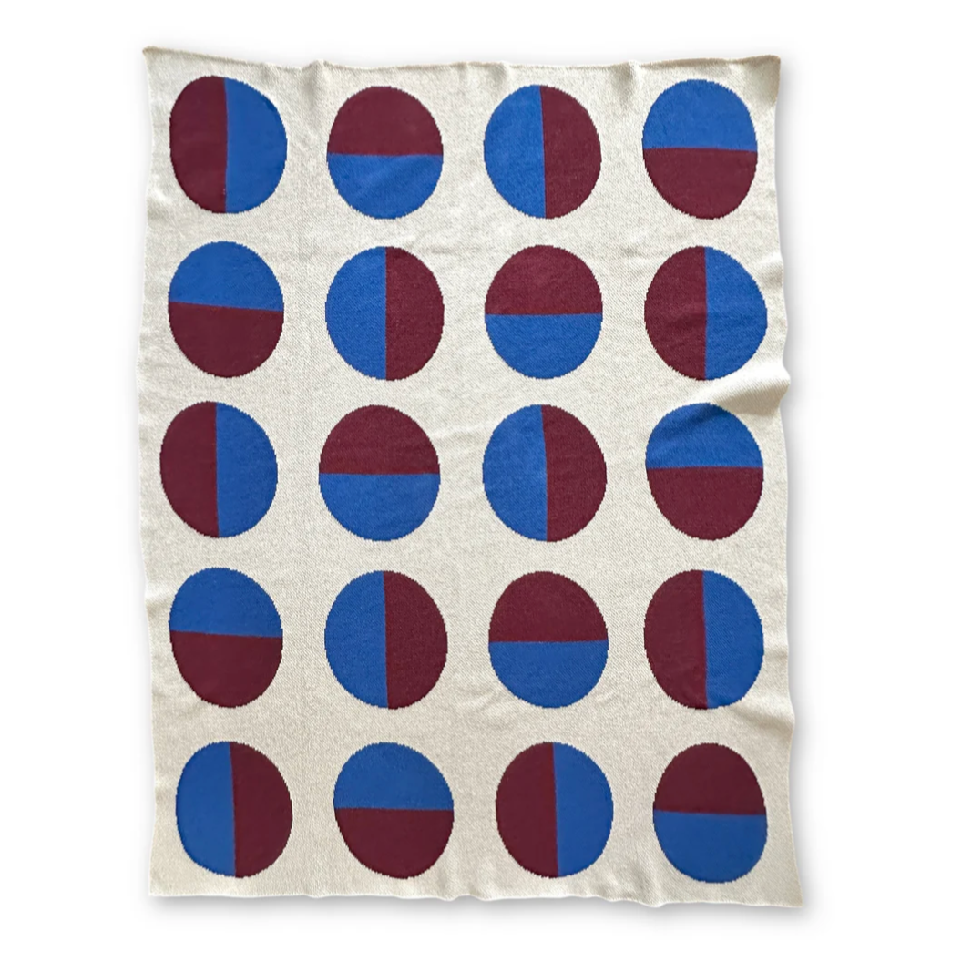 "Equinox" Recycled Cotton Throw by Happy Habitat Throw Blankets Happy Habitat Wine + Royal