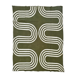 "78th St" Recycled Cotton Throw by Happy Habitat Blankets Happy Habitat Olive
