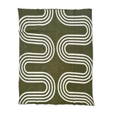 "78th St" Recycled Cotton Throw by Happy Habitat Blankets Happy Habitat Olive