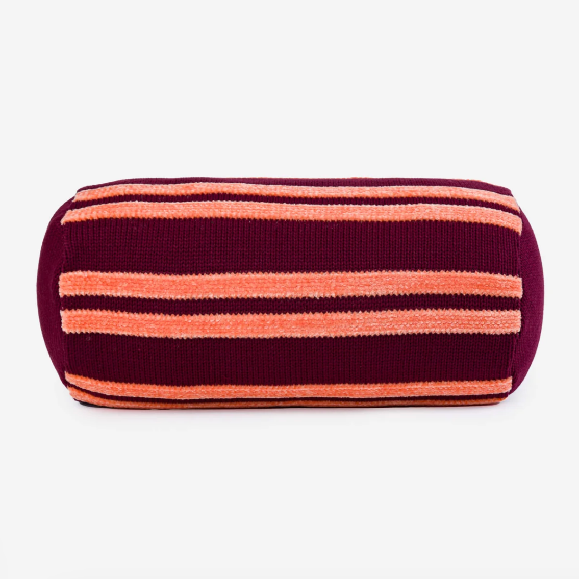 Retro Chenille Bolster Pillow by Verloop Pillows Verloop Wine Red / Peach