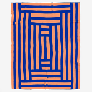 Columns Throw Blanket by Verloop Knits Blankets Verloop Cobalt + Orange