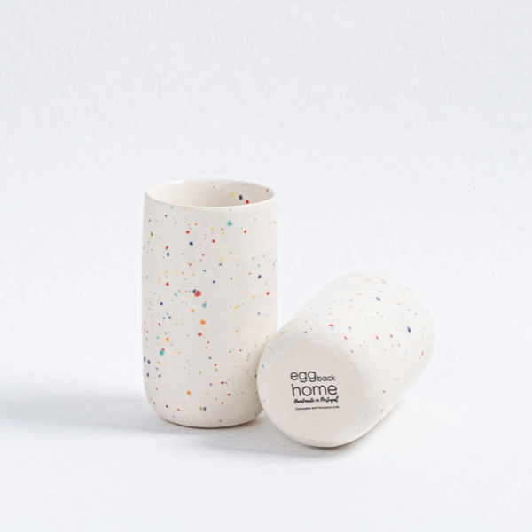 Tall Speckled Cup by Egg Back Home Ceramic Cups egg back home White