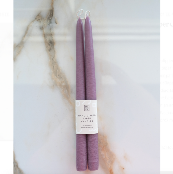 Botanica Taper Candles - Set of 2 Candles BOTANICA Amethyst - Purple