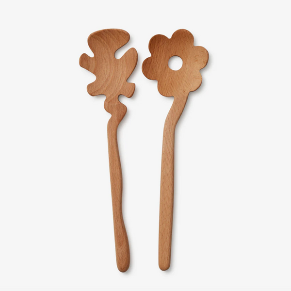 Serving Friends by Selena Liu x Areaware Salad Serving Spoons areaware Flowers