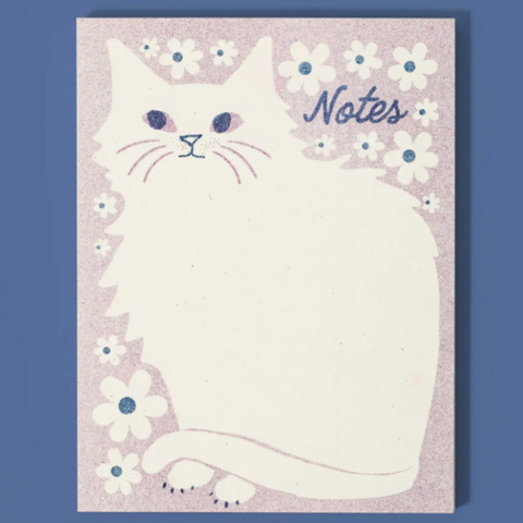 "Squiggle Tail Cat" Risograph Notepad by Bromstad Printing Co notepad bromstad