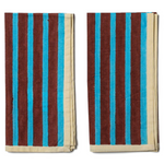 Block Striped Napkins by Yod and Co. dinner napkins yod and co Cyan + Russet