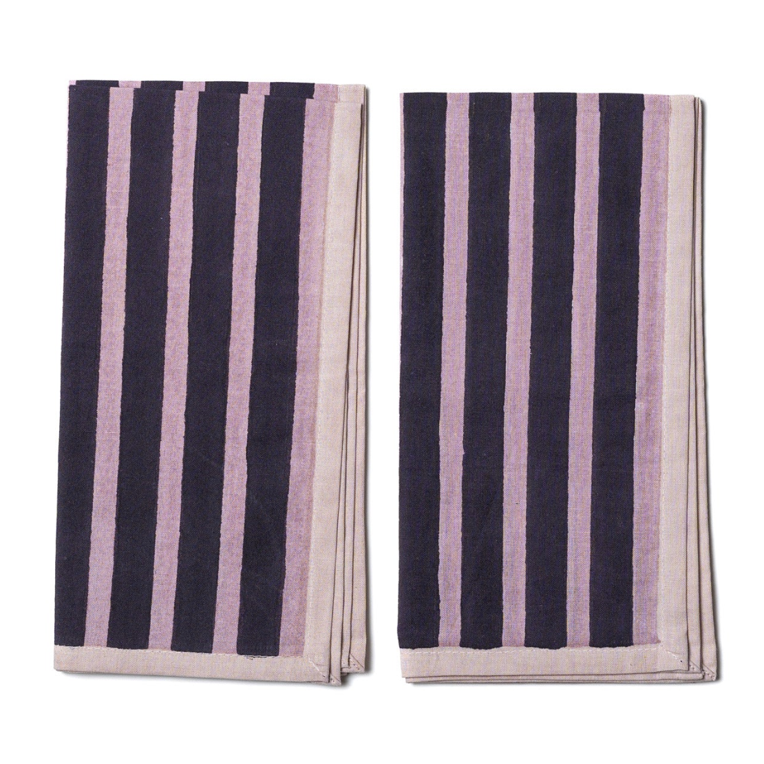 Block Striped Napkins by Yod and Co. dinner napkins yod and co Aubergine + Mauve