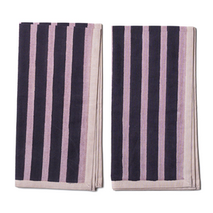 Block Striped Napkins by Yod and Co. dinner napkins yod and co Aubergine + Mauve