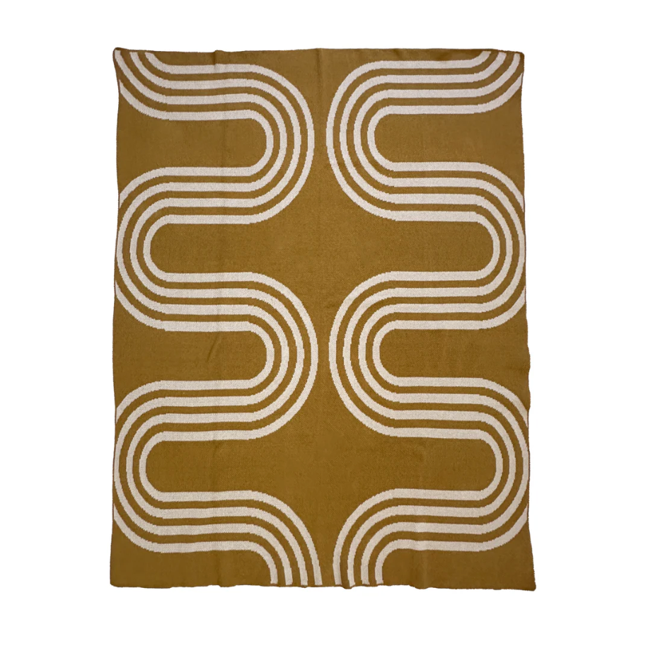"78th St" Recycled Cotton Throw by Happy Habitat Blankets Happy Habitat Ochra