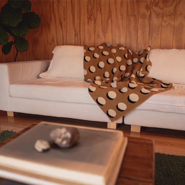 "Eclipse" Recycled Cotton Throw by Happy Habitat Throw Blankets Happy Habitat