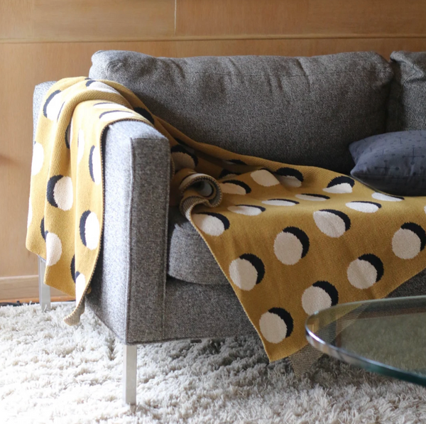 "Eclipse" Recycled Cotton Throw by Happy Habitat Throw Blankets Happy Habitat