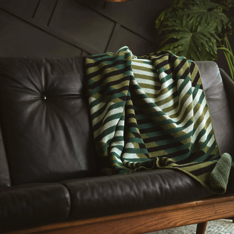 "Pattern #2" Recycled Cotton Throw by Happy Habitat Throw Blankets Happy Habitat