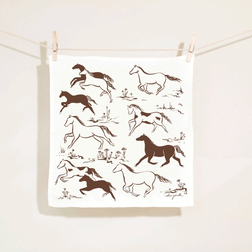 Printed Linen Napkin Set by Elana Gabrielle napkins Elana Gabrielle Wild Horses