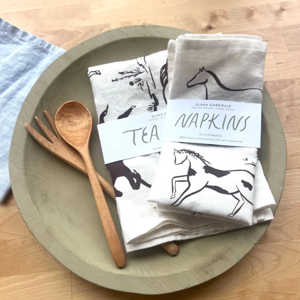 Printed Linen Napkin Set by Elana Gabrielle napkins Elana Gabrielle