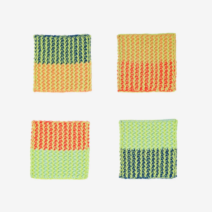 "Squiggle" Knit Coaster Set by Verloop kitchen > Coasters > best housewarming gifts > good > housewarming gifts > house warming > housewarming gift ideas > housewarming gifts for couples > new home gift ideas > new home gifts > sustainable gifts Verloop