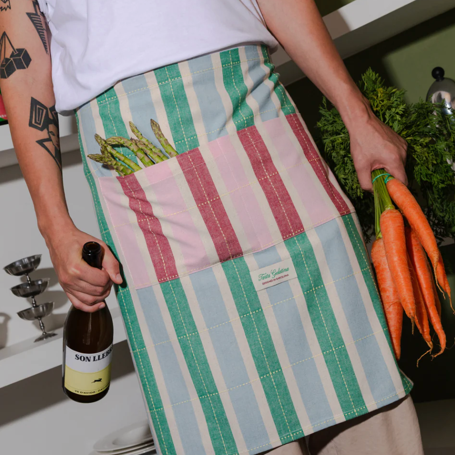 Short Striped Apron by Tarta Gelatina Oven Mitts and Pot Holders CANDID HOME