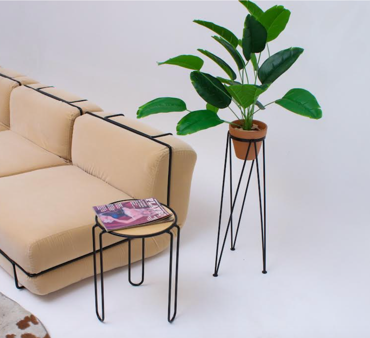 Wire Frame Stool by New Made LA Pots & Planters New Made LA