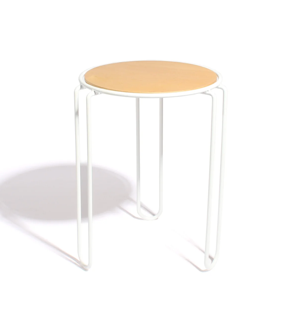Wire Frame Stool by New Made LA Pots & Planters New Made LA White