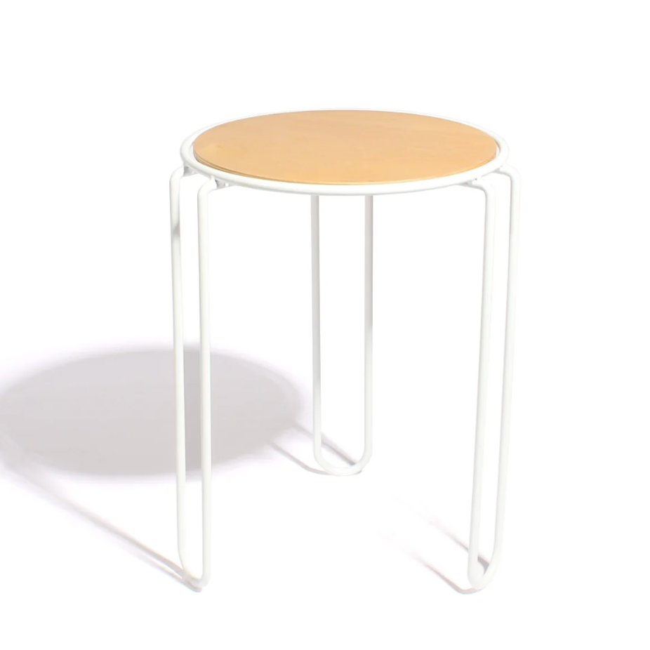 Wire Frame Stool by New Made LA Pots & Planters New Made LA White