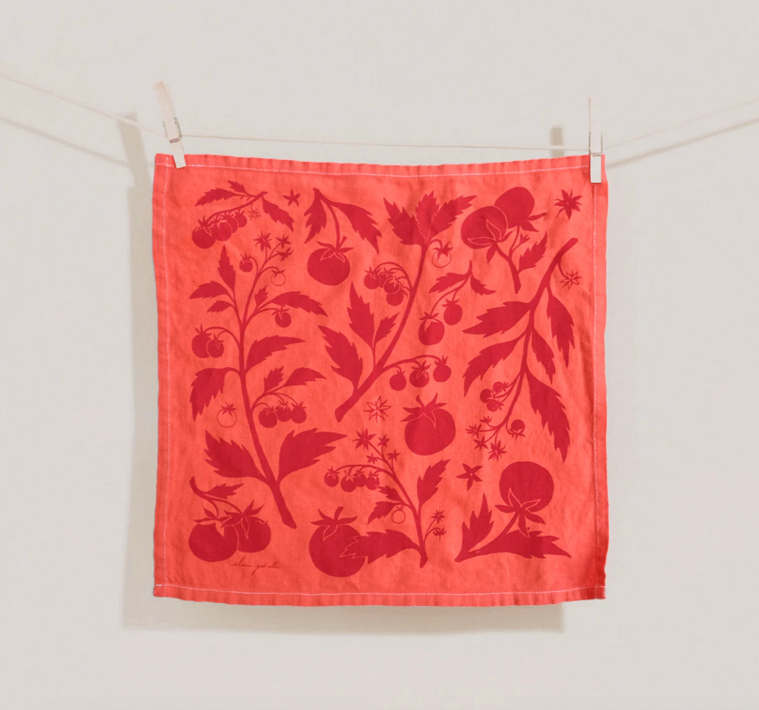 Printed Linen Napkin Set by Elana Gabrielle napkins Elana Gabrielle Tomato