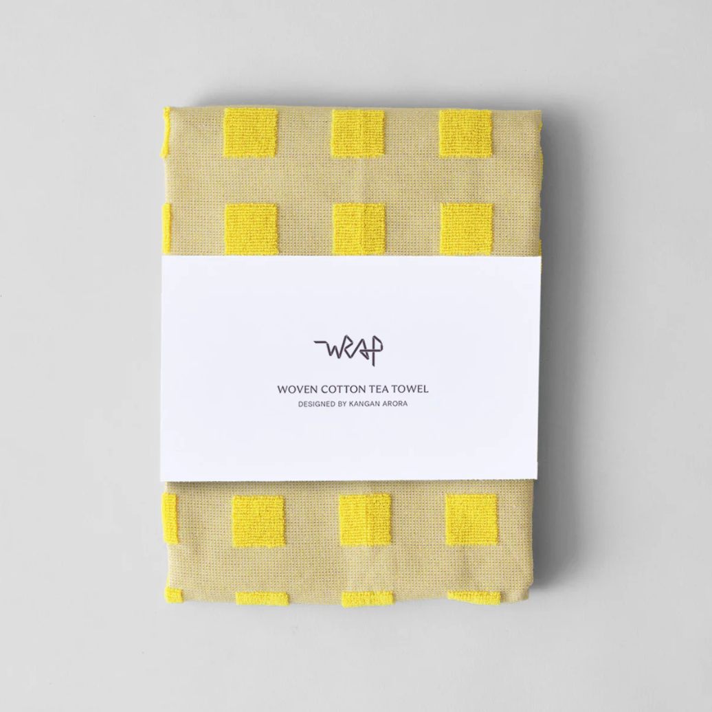 Squares Tea Towels - Kangan Arora for Wrap Magazine Towels CANDID HOME Yellow