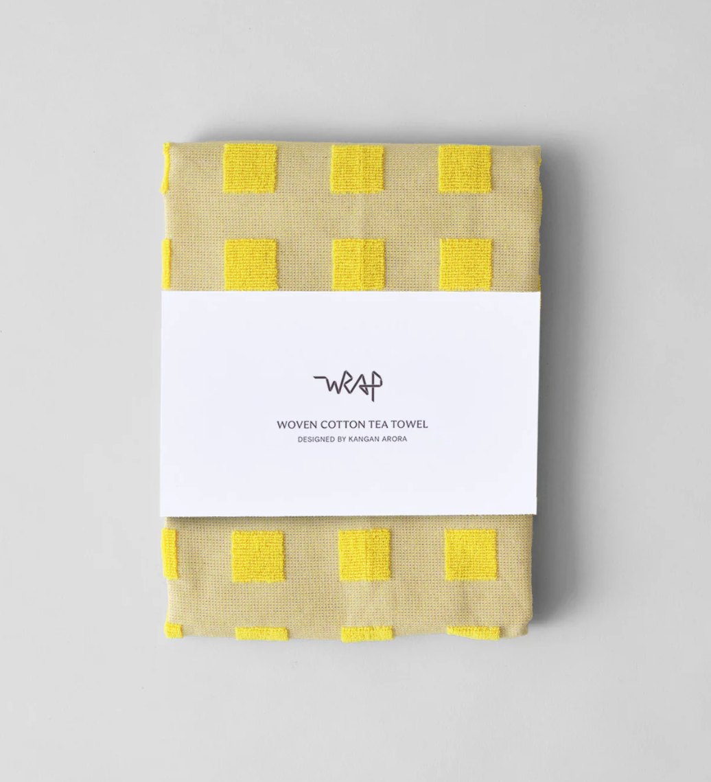 Squares Tea Towels - Kangan Arora for Wrap Magazine Towels CANDID HOME Yellow