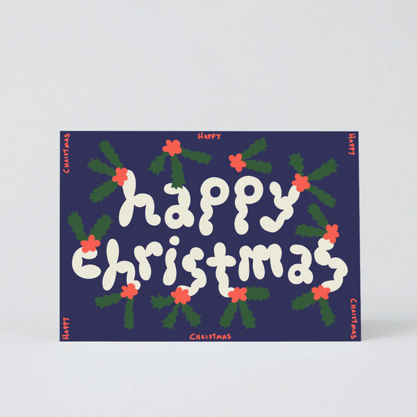 Christmas Cards by Wrap Magazine Greeting & Note Cards Wrap Magazine Happy Christmas Holly