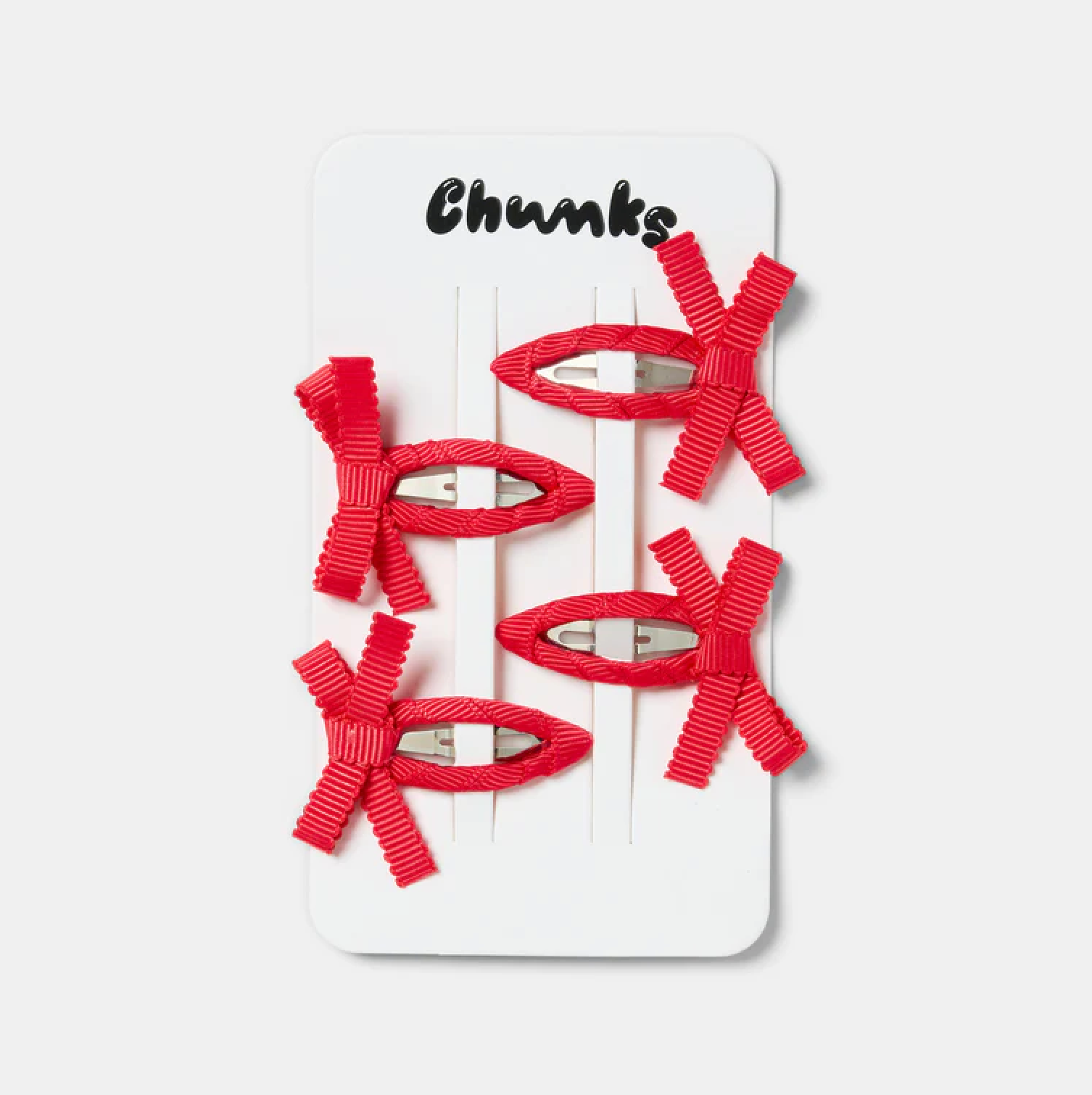 Bow Snap Clips by Chunks Hair Claws & Clips Chunks Red