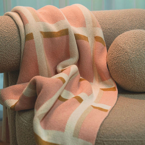 "Windowpane" Recycled Cotton Throw by Happy Habitat Throw Blankets Happy Habitat